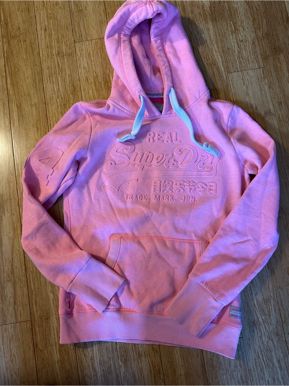 Superdry Pink Embossed Logo Hooded Sweatshirt